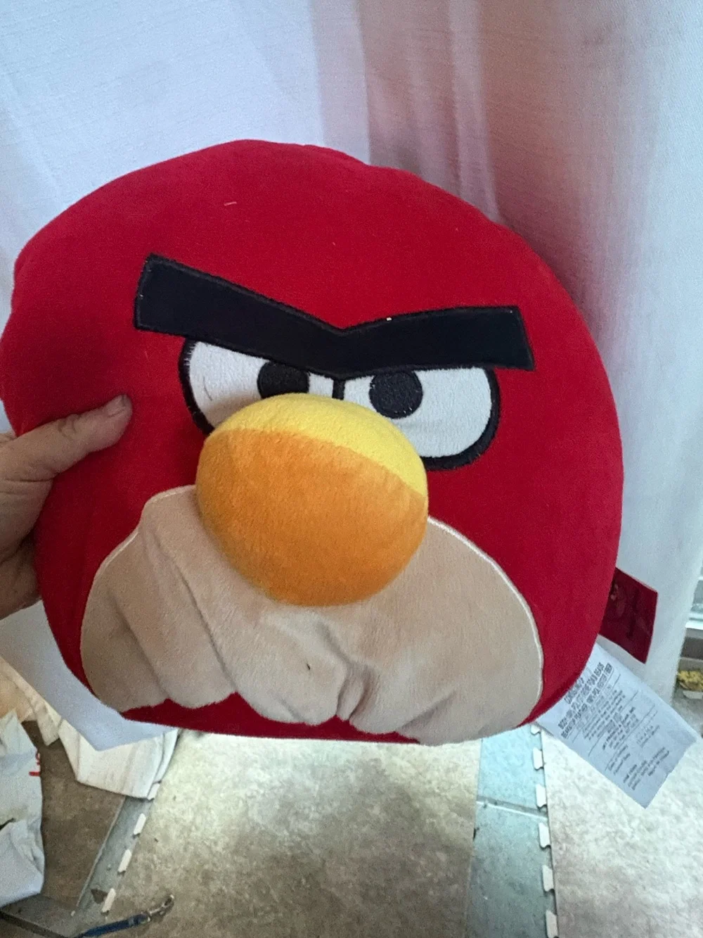 3 angry birds microbeads plush pillows - pink, red and black birds Rovio